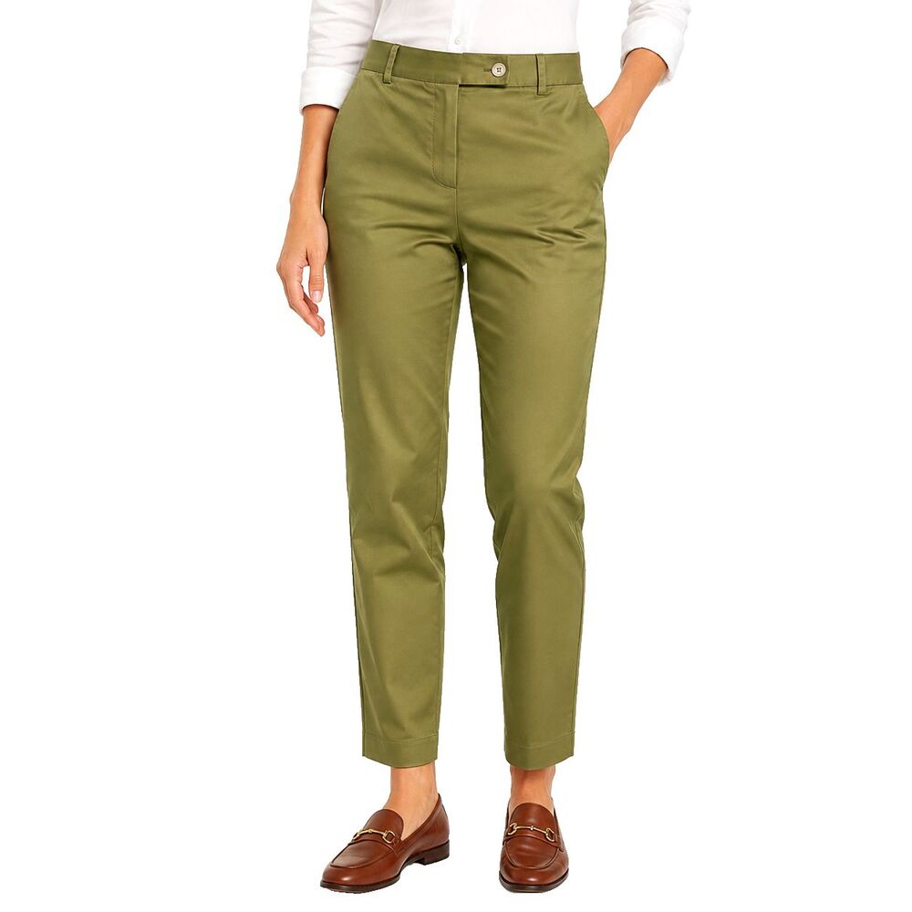 Brooks Brothers Pants Size 12 Green Advantage Chino Stretch Cotton Tapered High